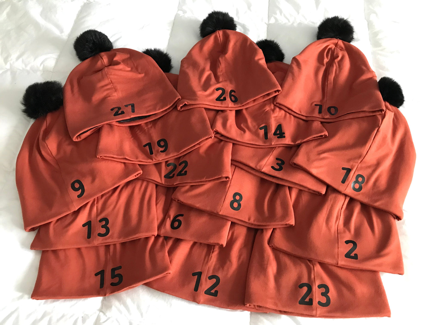 Northmen Lacrosse Winter Bamboo Hats with recycled fur pompom