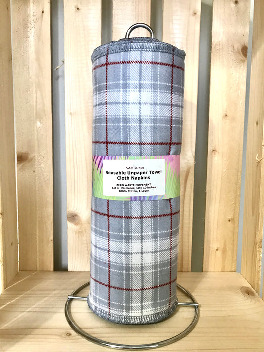 1 layer Unpaper towel - Grey Plaid