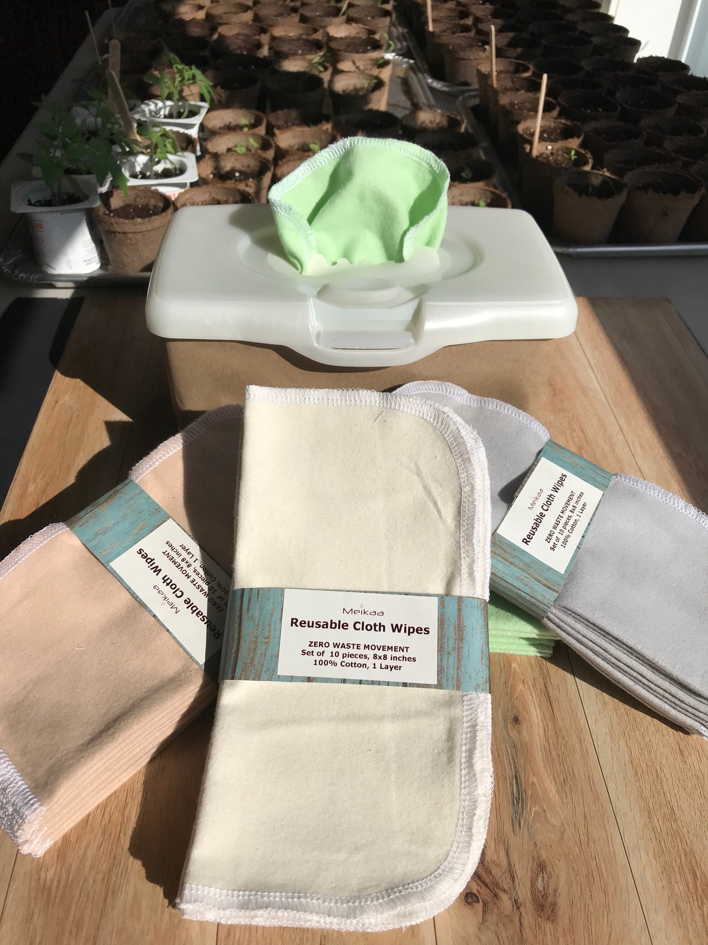 Cloth wipes 1 layer of 100% Cotton - reusable baby wipes