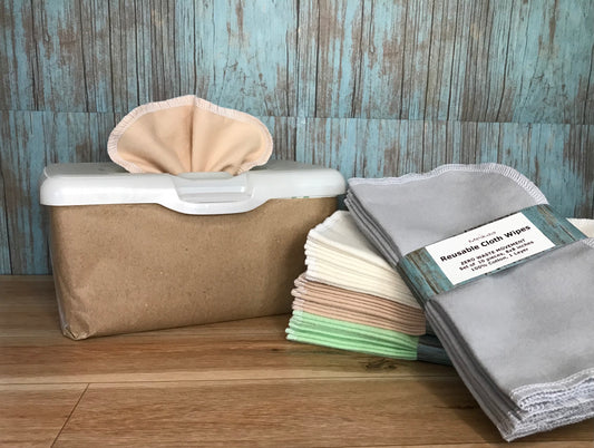 Cloth wipes 1 layer of 100% Cotton - reusable baby wipes